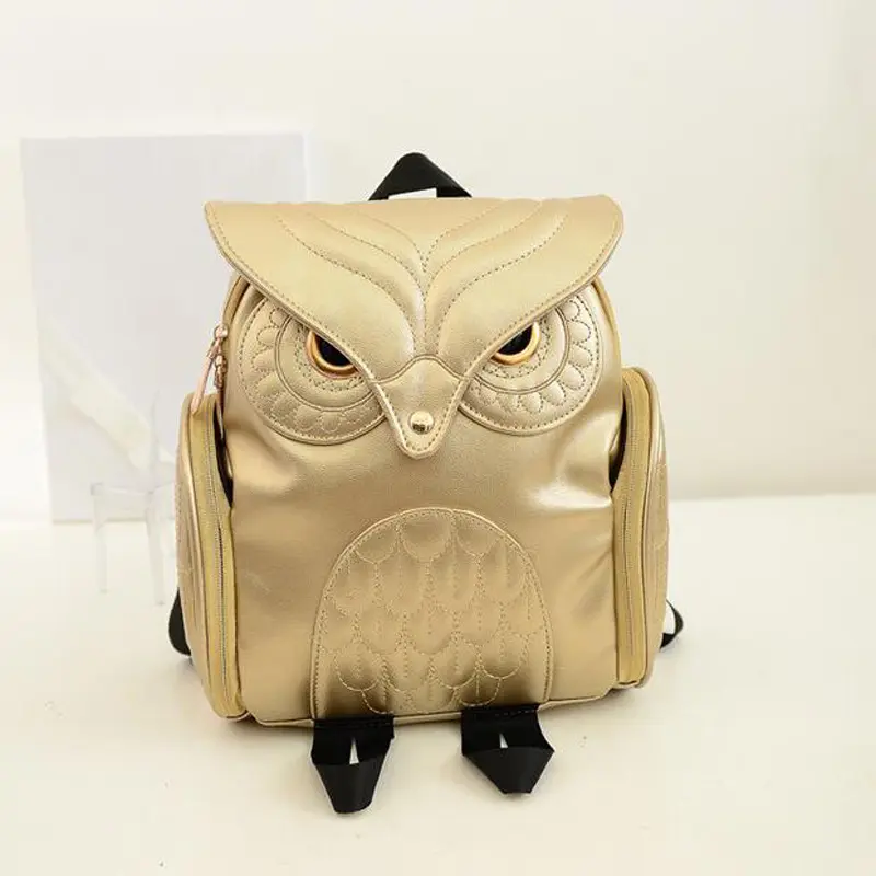Women Owl Leather Backpack Embossed Zipper School Bag Daypacks Bookbag New GTSZ 
