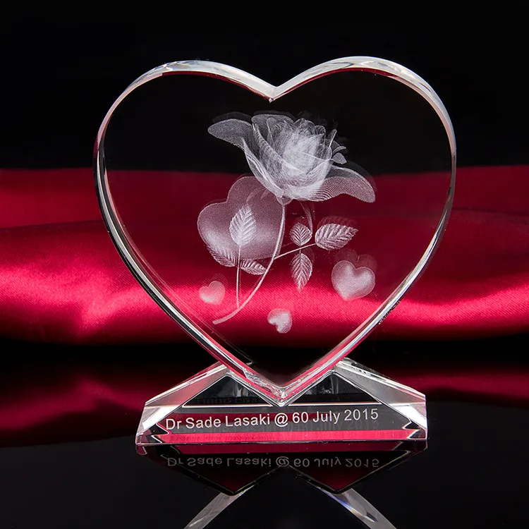 Лазерная Гравировка Кристалл Куб 3D гравировка розы свадьба для возврата подарков