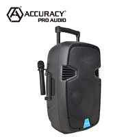 Altavoz Activo con Ruedas Recargable para Exteriores Accuracy Pro Audio PML15AMFQ-V2BP de 15'' y 100W 12V con Dos Micrófonos Inalámbricos
