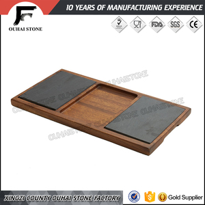 Personalizado Natural Negro Redondo Squaer Cheese Board <span class=keywords><strong>Sushi</strong></span> Steak pizarra piedra madera bistec platos para restaurante - Product Image 4