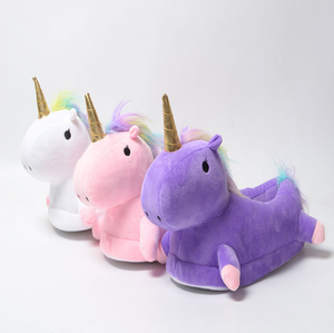 Plush Unicorn <strong>Slippers</strong> White Warm <strong>Novelty</strong> House <strong>Slippers</strong> - Product Image 2