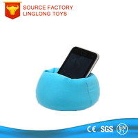 Support de téléphone de voiture pouf en tissu élastique bleu antidérapant Support de téléphone portable Logo imprimé Support de téléphone