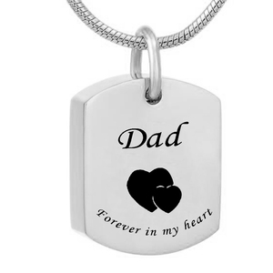 Per sempre nel mio cuore <span class=keywords><strong>mamma</strong></span> e papà quadrati in acciaio inossidabile urna commemorativa in cenere ricordo gioielli cremazione - Product Image 3