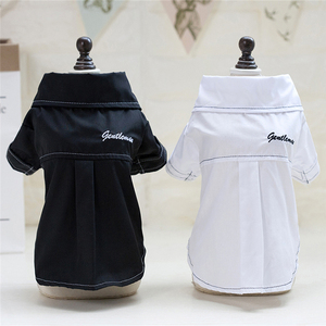 GMTPET Fournisseur chinois en gros Robes pour chiens de luxe sportives et simples S-XXL 100% coton uni noir <span class=keywords><strong>blanc</strong></span> écologique mode pour chiens - Product Image 2