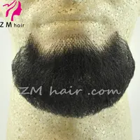 Zmhair % 100% insan saçı doğal dantel siyah sahte keçi sakalı sakal bıyık