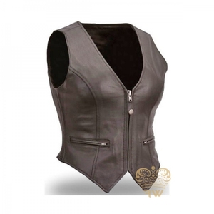 Chaleco corto de cuero de diseñador para mujer, chaleco elegante, accesorio de moda, elegante, ajustado, transpirable, impermeable, prendas de vestir exteriores de alta calidad - Product Image 1