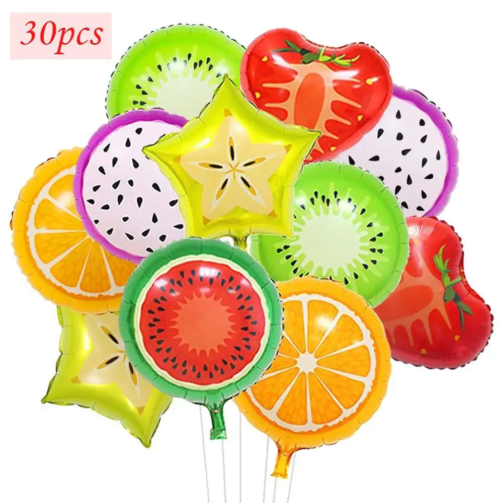 Commercio all'ingrosso di Trasporto Del Campione di Elio 30 pcs Colorful Forma di Frutta Fragola Anguria Arancione Foglio di Mylar Palloncino