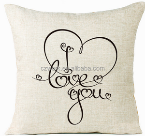 <span class=keywords><strong>J</strong></span>'aime Vous Numérique Imprimé Oreiller Intérieure/Extérieure Coussin Couvre Photo Impression Carré - Product Image 3