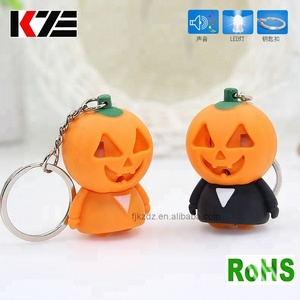 Naranja calabaza de Halloween llavero con horrible sonido para día de Halloween celebración llavero - Product Image 1