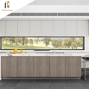 Meubles de cuisine modulaires personnalisés avec comptoir <span class=keywords><strong>en</strong></span> marbre/résine, charnières, robinet, panier de tiroir - Design moderne et écologique - Product Image 3
