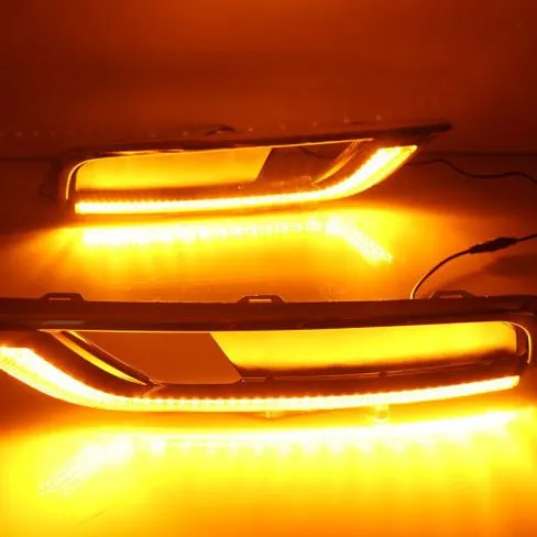 12 V DRL Fog Lamp Cover Driving 등 Yellow Turn Signal Lamp LED 낮 Running 빛 대 한 Honda CR-V CRV (2015) 2016