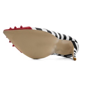 Taglie forti da donna a punta Zebra a righe Chaussure Femme Rivet Fetish tacchi alti scarpe da ufficio da donna - Product Image 6