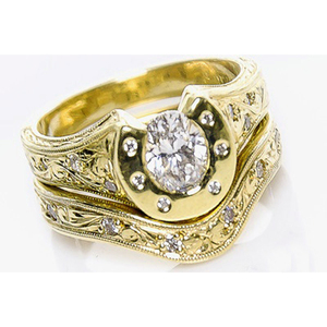 Personnalisation flexible, bague de mariage en argent 925 plaqué or 18 carats, bague en forme de fer à cheval, ensemble de bagues, <span class=keywords><strong>service</strong></span> d'usine de qualité - Product Image 1