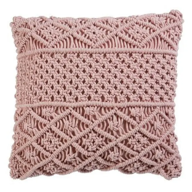 Indian Hand-knotted Cushion & Pillow Case based on Macrame Pattern