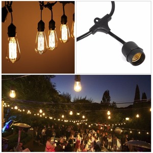 New Products 48ft 15 Dropped Sockets LED Outdoor Commercial <strong>String</strong> <strong>Lights</strong> Weatherproof E26 E27 Vintage Edison <strong>Bulb</strong> - Product Image 6