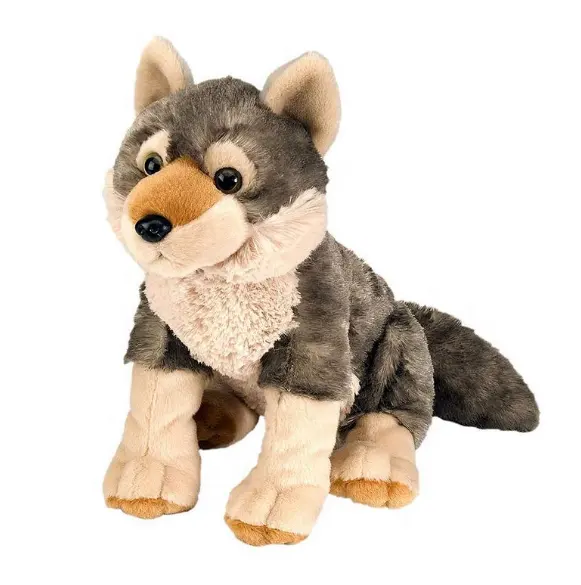 ICTI factory plush stuffed realistic wolf toy/factory direct plush animal wolf toy/custom animal plush wolf toy as gift