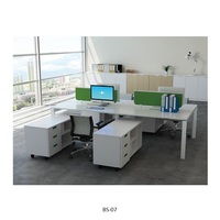 Station de travail triangulaire en bois de mélamine, 3 places, table d'ordinateur, bureau modulaire, 120 degrés