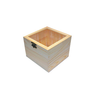 Gobelet en <span class=keywords><strong>bois</strong></span> personnalisé avec couvercle <span class=keywords><strong>verre</strong></span>, boîtes d'emballage carrées, récipients à fleurs <span class=keywords><strong>de</strong></span> luxe, 10 pièces - Product Image 1