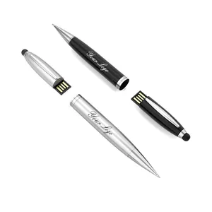 Custom gifts metal Pen Shape memory flash usb 3.0 thumb drive 32gb 64gb 128gb with logo