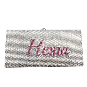 High-quality customize name bag 100% handmade crystal clutch