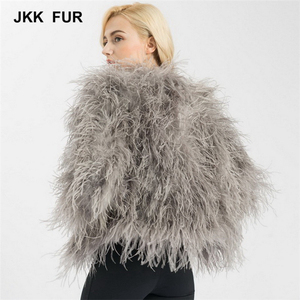 2018 Nouveau Design Femmes Vraie Fourrure Veste Dame <span class=keywords><strong>Plume</strong></span> De Dinde Fourrure Mode Manteau D'hiver - Product Image 3