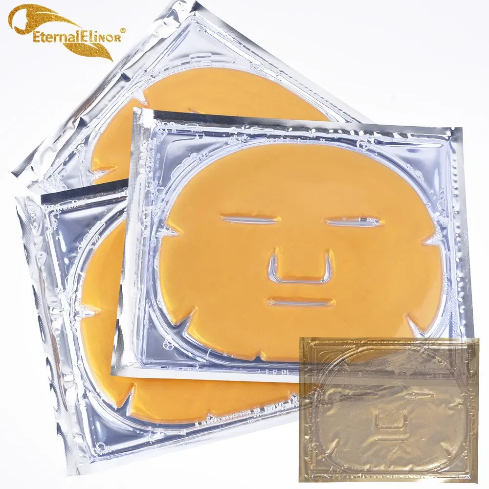 Máscara facial de colágeno gold 24k, máscara coreana para limpeza profunda