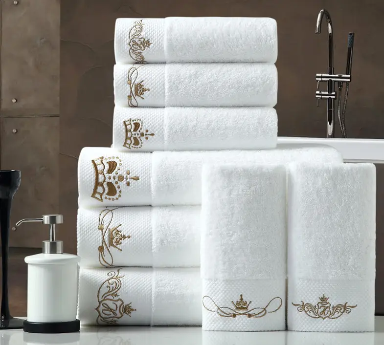Branded Logo Embroidery hotel bath towels damask Promotional Gift Cotton Gym Towel Organic embroded towels for hotel