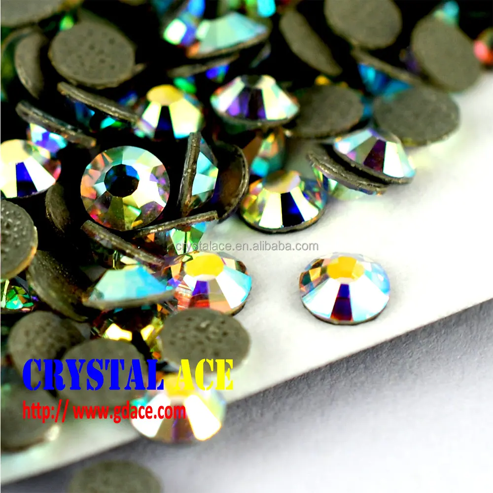 Mejor cristal AB Hotfix cristales rhinestone caliente del arreglo de hierro en strass cristal tornazol