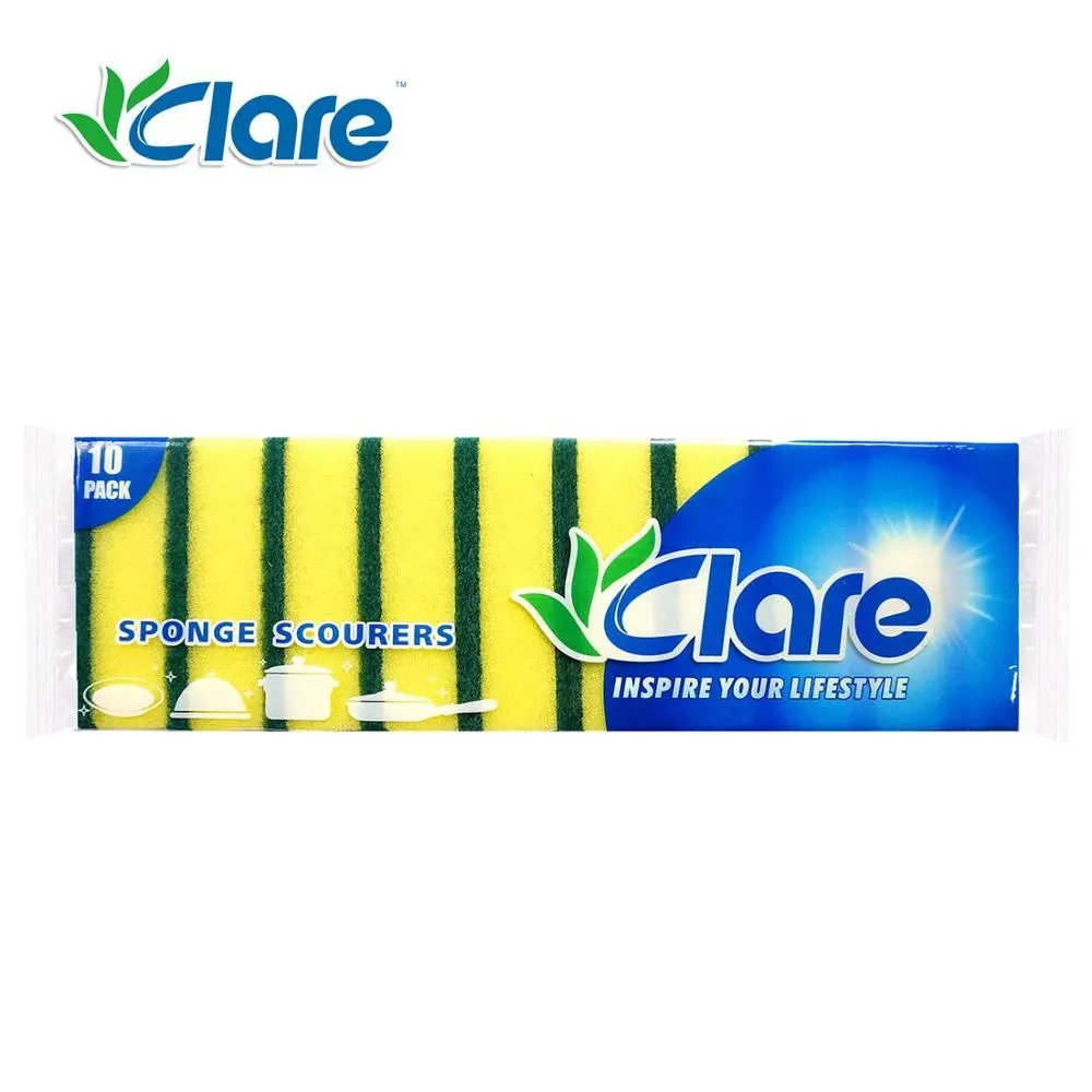 Éponge à récurer rectangulaire personnalisée en gros tampons de nettoyage de cuisine ménagers en polyester PU éponge rectangle