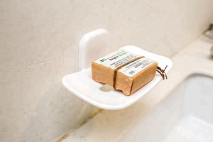 Wall Mount Plastic Adhesive Eco-Friendly ABS Soap Dish Holder for Bathroom Use Hand <b>Tools</b> - Product Image 3