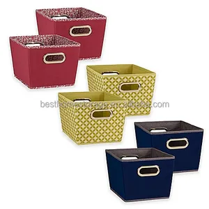 Different Printed Tapered Tabletop Home Storage Heavyweight Grommet Tote Storage Drawer