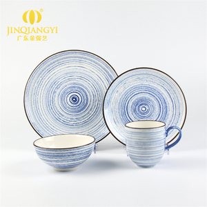 <span class=keywords><strong>Vaisselle</strong></span> de restaurant <span class=keywords><strong>en</strong></span> <span class=keywords><strong>porcelaine</strong></span> chinoise de Chaozhou, prix de gros bon marché, couleur bleue à rayures rondes, <span class=keywords><strong>vaisselle</strong></span> <span class=keywords><strong>en</strong></span> céramique - Product Image 2