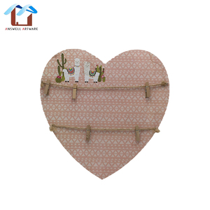 Marcos De Foto di Vendita Calda Sveglio di Figura Del Cuore Della Decorazione Della Parete Appeso Cornice In <span class=keywords><strong>Legno</strong></span> Bordo di Clip Foto Titolare - Product Image 2