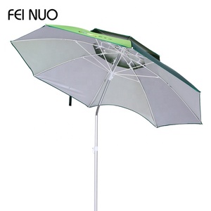 Grande protezione uv <span class=keywords><strong>outdoor</strong></span> doppio strato ventilato parasole spiaggia di pesca ombrello con logo stampa - Product Image 4