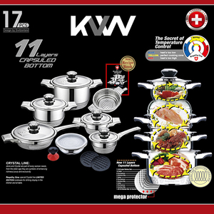 Vente chaude 16 pcs ustensiles de cuisine en acier inoxydable avec marmite et pan set - Product Image 6