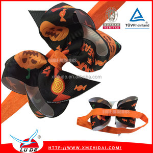 2016 al por mayor Holloween Lude cinta grosgrain arcos de pelo - Product Image 1