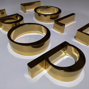Espejo de color dorado de acero inoxidable, <span class=keywords><strong>alfabeto</strong></span> de metal 3D, letrero de metal, letrero de logotipo de letras de metal - Product Image 3