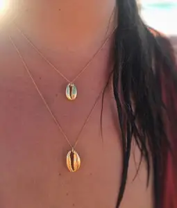 Collier Simple avec pendentif en coquillage de mer, 1 pièce, bijoux pour femmes, plaqué or, nouveauté mode