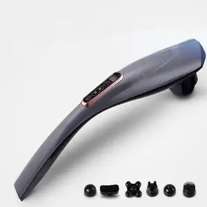 Bastão massageador recarregável, bastão de massagem com visor de cristal líquido, dez tipos de força, doze tipos de massagem, seis cabeças