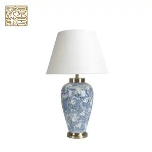 Lampe de chevet en tissu blanc vintage, vente en gros, style art déco, vaisselle pour la maison