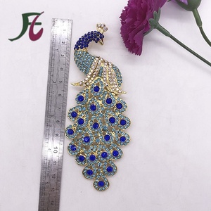 Quảng Châu Nhà Máy Bán Hàng Trực Tiếp Kích Thước Lớn Pha Lê Thạch Peacock Trâm Cài Với Màu Sắc Các Loại - Product Image 3