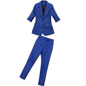 Completo da Ufficio Sexy da Donna 2018, Giacca e Pantalone, Tailleur Nero e Blu, Elegante Uniforme da Ufficio - Product Image 3