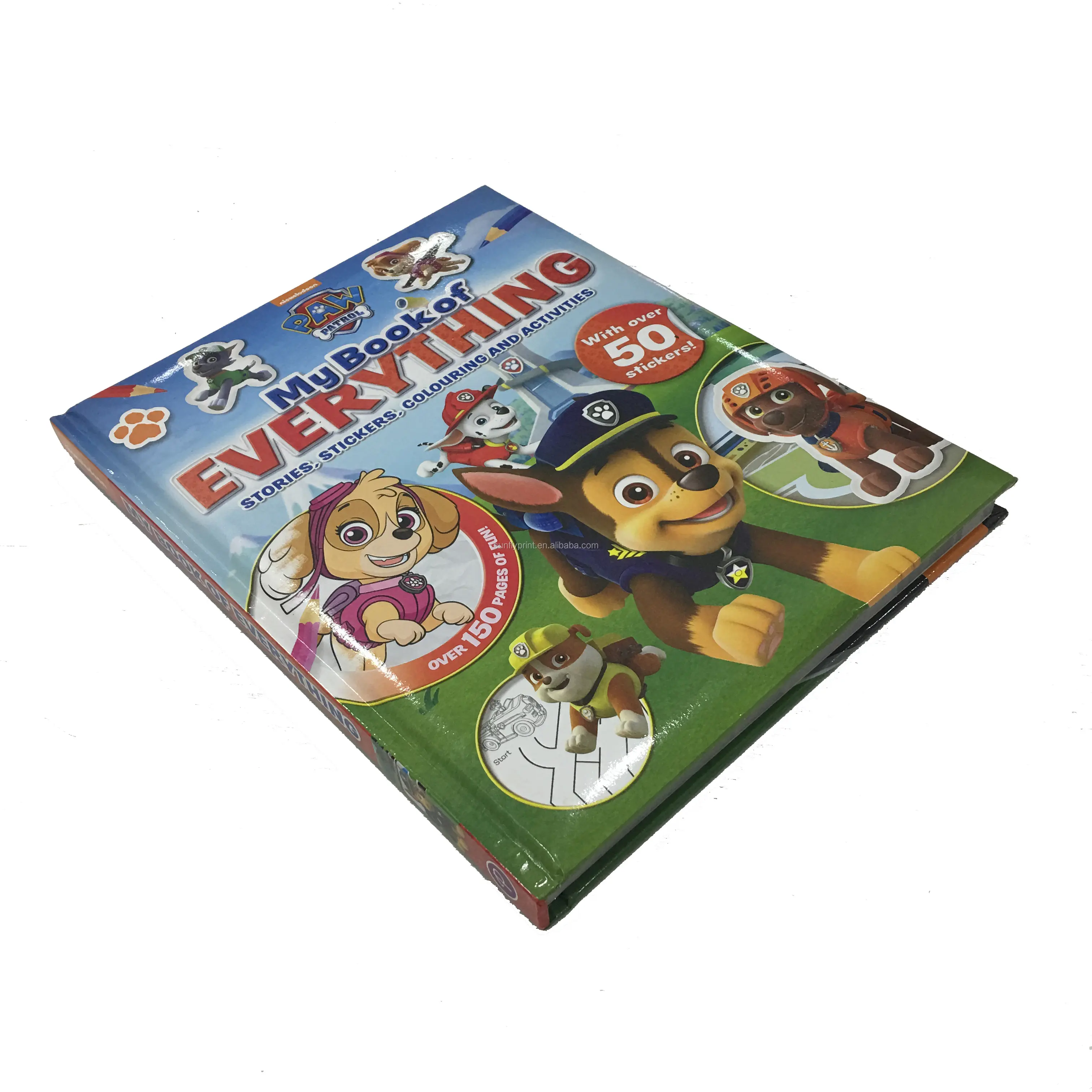 Hardcover Personalizzato Libri Da Colorare Per I Bambini Con Die-cut Adesivi Pittura del Bambino di Stampa del Libro