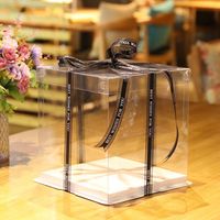 Boîte-cadeau pliable de 15 pièces, impression en plastique Pvc transparente, pour cadeaux de mariage, Mini tasse à gâteau
