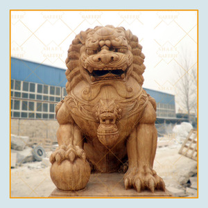 Gran jardín decorativo piedra antigua animales moldes mármol León estatua foo perro para la venta - Product Image 4
