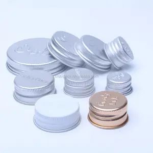 Logo Reliëf Aluminium Schroef Caps Metalen Deksels Voor Flessen En Potten