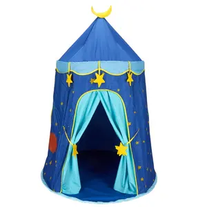 Hot Sale High Quality Blue Children's Castle Print Cute Children Indoor Game Tent