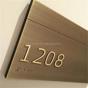 Hotel Room Sign YIYAO Bronze Room Sign Brass Hotel Signages