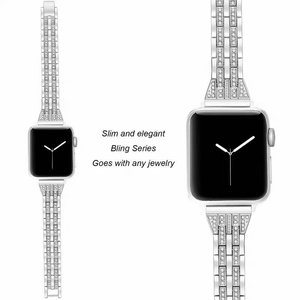 Per cinturino diamantato <span class=keywords><strong>Apple</strong></span> <span class=keywords><strong>Watch</strong></span>, cinturino diamantato in acciaio inossidabile di lusso con strass Bling per <span class=keywords><strong>Apple</strong></span> <span class=keywords><strong>watch</strong></span> 38mm <span class=keywords><strong>41mm</strong></span> 40mm - Product Image 6