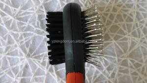 Doppia faccia Pet Dog gatto pulizia dei peli di rimozione di spargimento pettini <span class=keywords><strong>con</strong></span> aghi e setole - Product Image 3